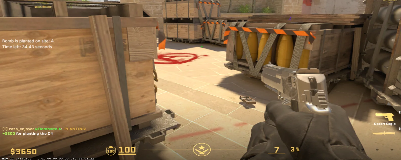Bomb timer overlay showing seconds left to defuse